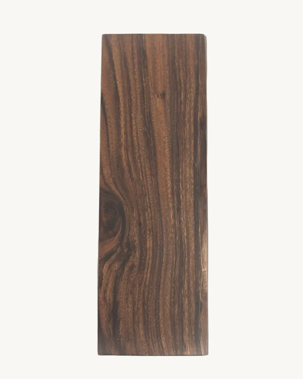 Wooden plank with visible grain pattern on a white background