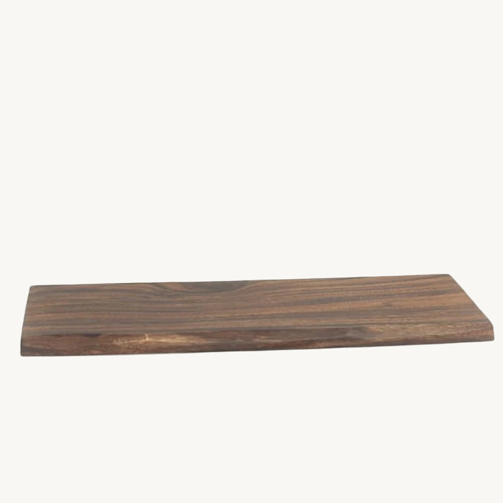 Wooden shelf on a white background