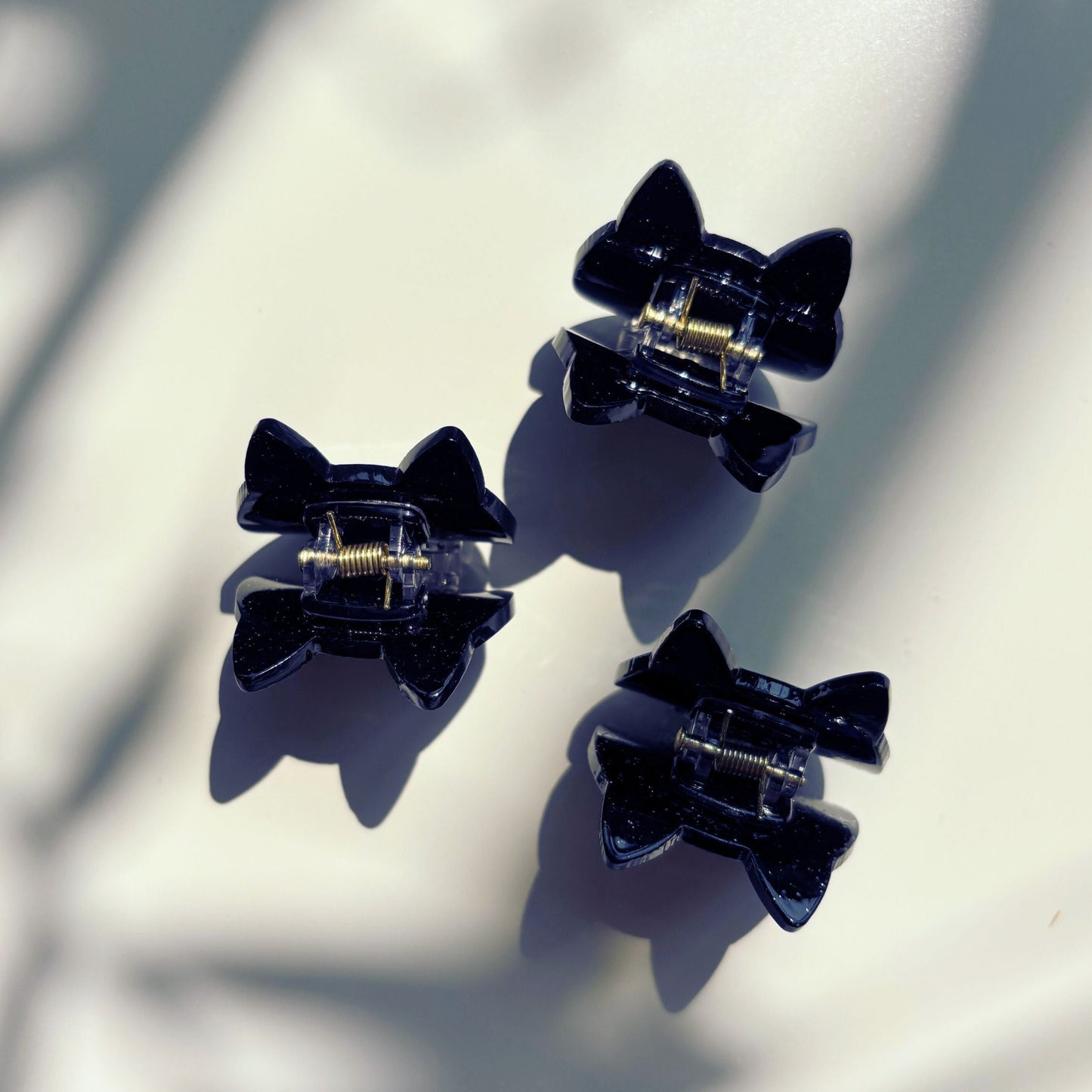 Set of 3 Velvet Claws Mini Black Cat Hair Claws | Hair Claw Clip in Giftable Pouch