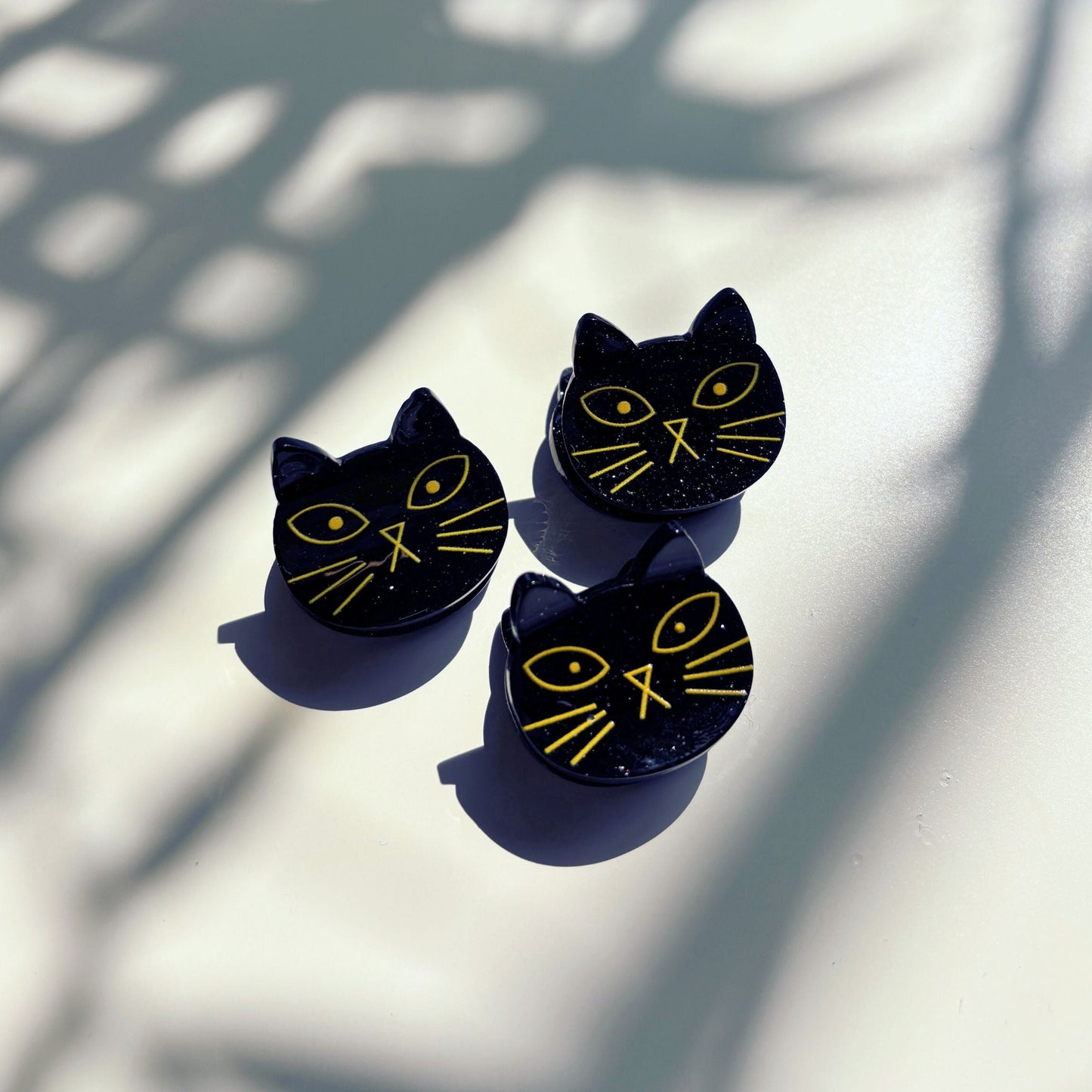 Set of 3 Velvet Claws Mini Black Cat Hair Claws | Hair Claw Clip in Giftable Pouch