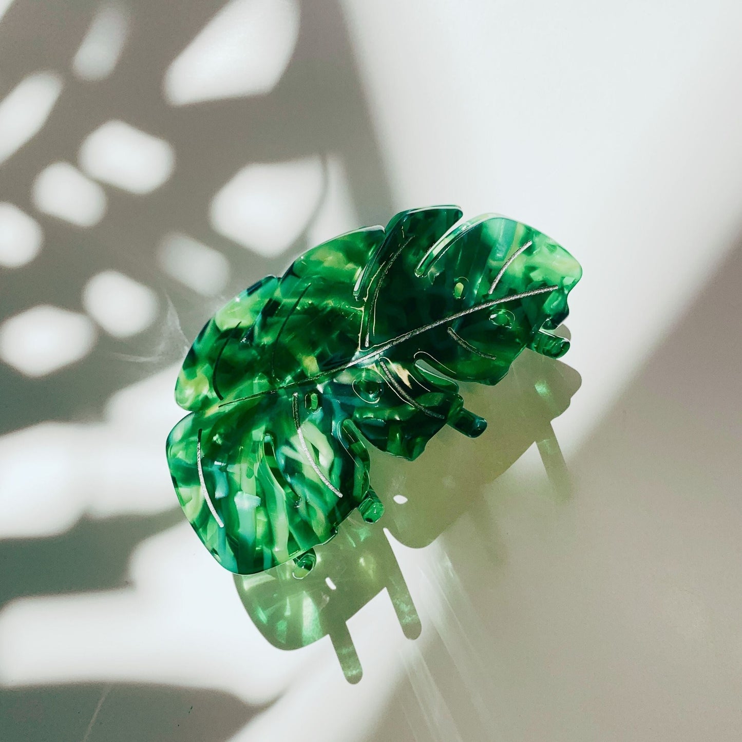 Monstera Leaf Hair Claw | Claw Clip in Velvet Travel Bag