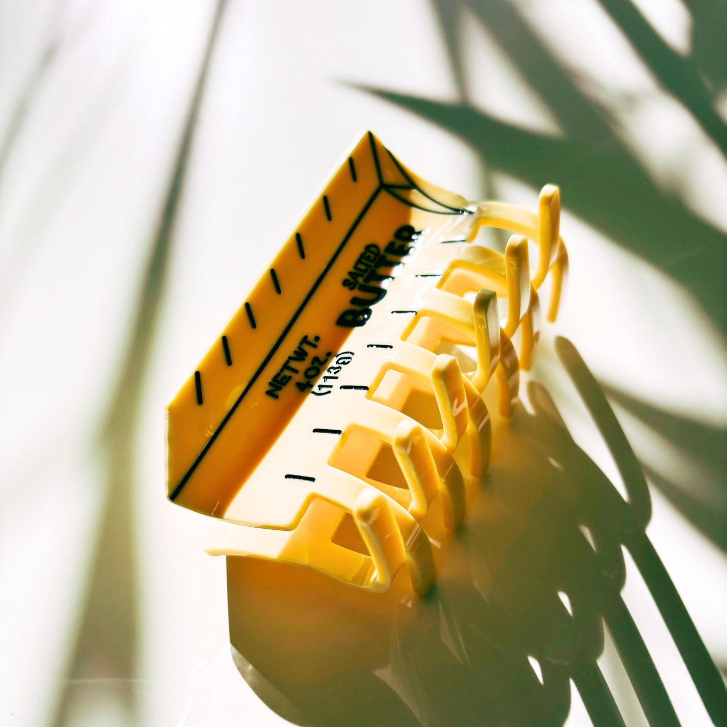 Stick of Salted Butter Hair Claw | Yellow Claw Clip in Velvet Travel Bag