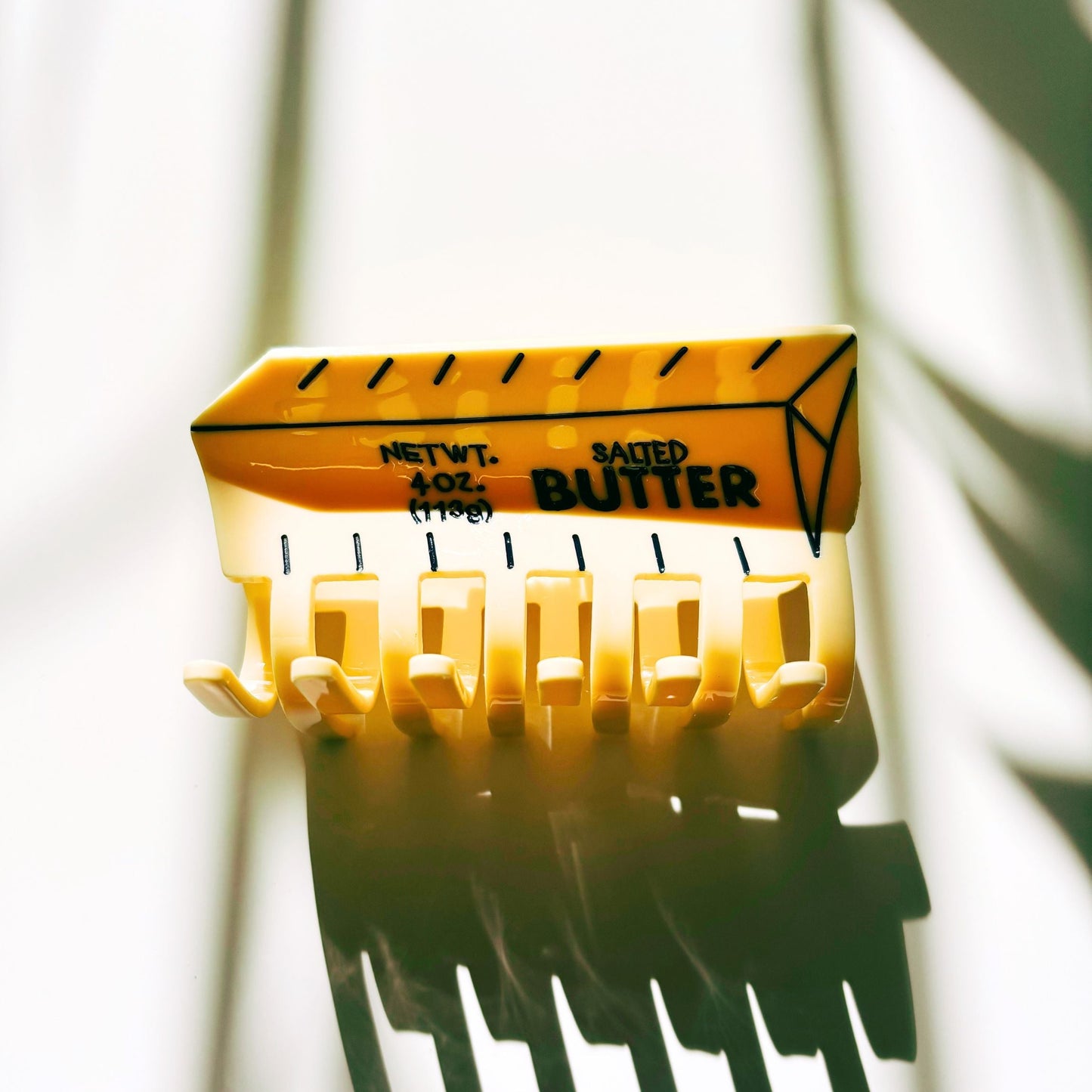 Stick of Salted Butter Hair Claw | Yellow Claw Clip in Velvet Travel Bag