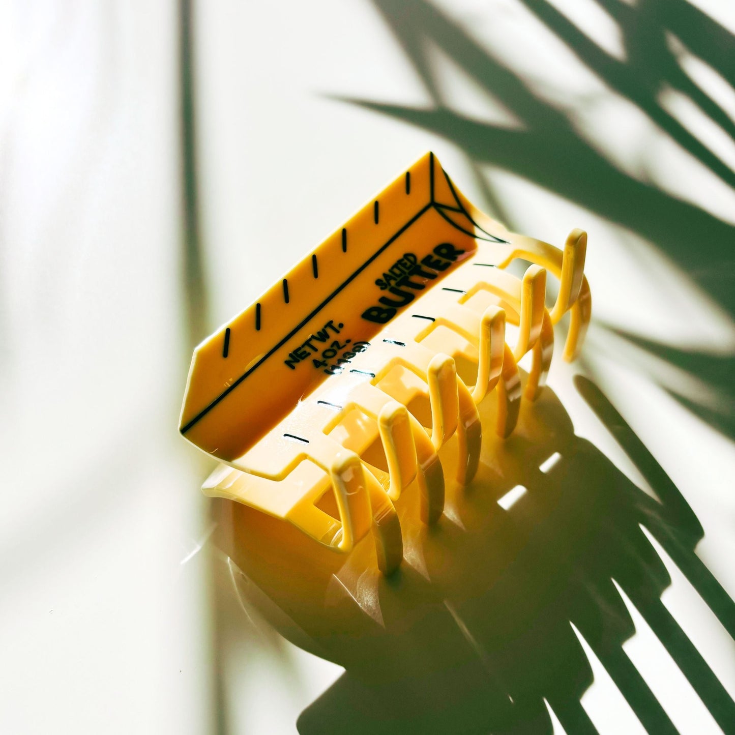 Stick of Salted Butter Hair Claw | Yellow Claw Clip in Velvet Travel Bag