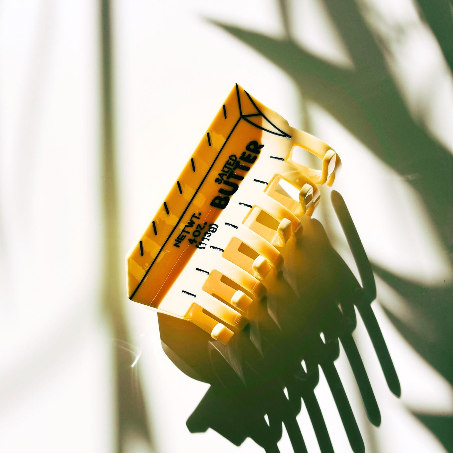 Stick of Salted Butter Hair Claw | Yellow Claw Clip in Velvet Travel Bag