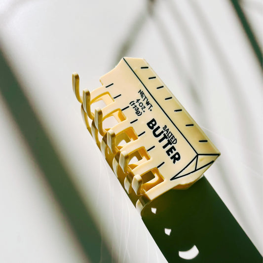 Stick of Salted Butter Hair Claw | Yellow Claw Clip in Velvet Travel Bag